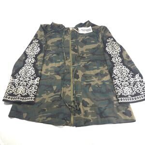 Savanna Jane Casual Long Sleeve Zip Up Hoodie Womens Size Large L Green